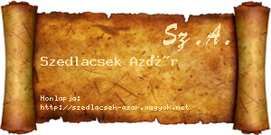 Szedlacsek Azár névjegykártya